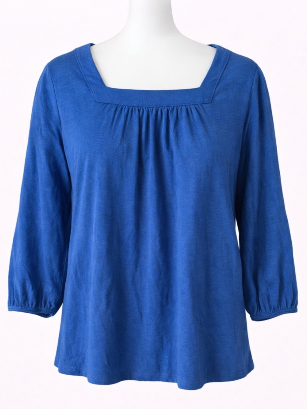style and co Blue Peasant Blouse - Relaxed Square Neck Top size 0x